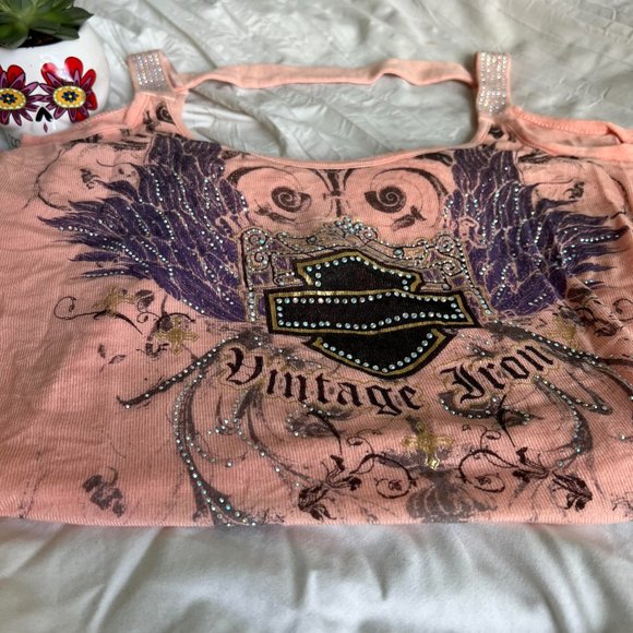 Harley Davidson Bling Cold Shoulder Top - Picture 5 of 5